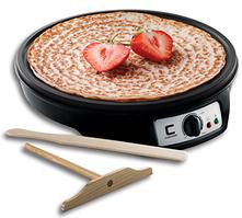 Morning Star Electric Crepe Maker with Large 13 Non-stick Griddle Ideal  for Pancakes, Tortillas, Omelets, Quesadillas, Bacon & Lefse, with Batter
