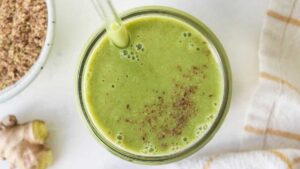 fruits vegetables and telba flaxseeds smoothie recipe