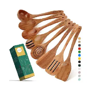 wooden nonstick kitchen utensil set i